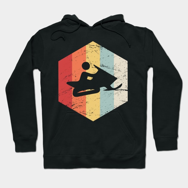 Retro Vintage Snowmobile Icon Hoodie by MeatMan